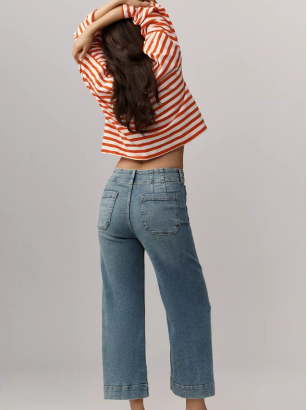 Anthropologie Maeve The Colette Crop High-Rise Wide-Leg Jeans Size 33 - Picture 2 of 12